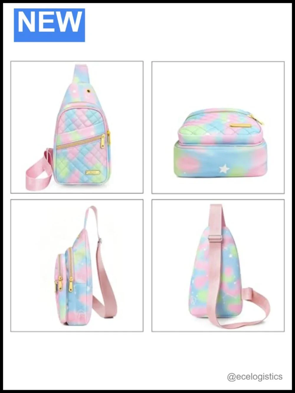 Nylon Sling Backpack Crossbody Bag Adjustable Shoulder Strap